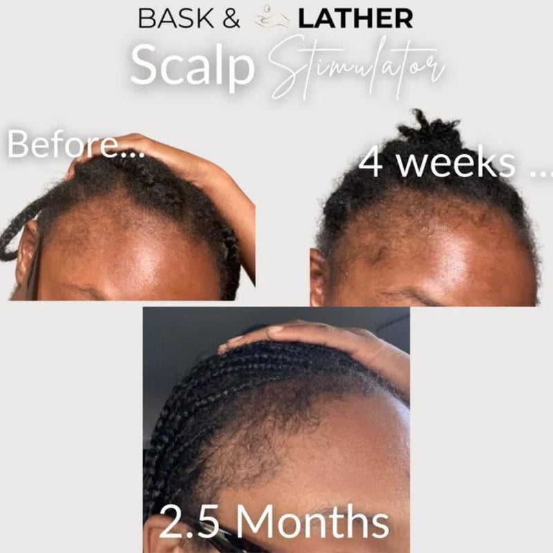 Bask & Lather Scalp Stimulator Hair Oil Cold Pressed Grapeseed, Mint, Rosemary Oil for Hair Growth, Organic Natural Leave in Hair, 2 Fl Oz, 3 Pack - Image 3